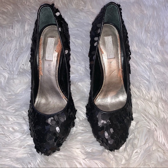 Rachel Roy Black Sequence Heels - Picture 2 of 8
